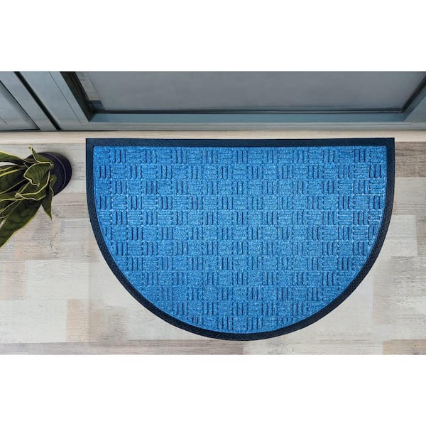 Envelor 2-ft x 3-ft Grey Half-round Indoor or Outdoor Decorative Door Mat  in the Mats department at