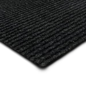 Wide Wale - Rib - Charcoal Indoor/Outdoor 18 x 18 in. Peel and Stick Modular Carpet Tile Square (22.5 sq. ft.)