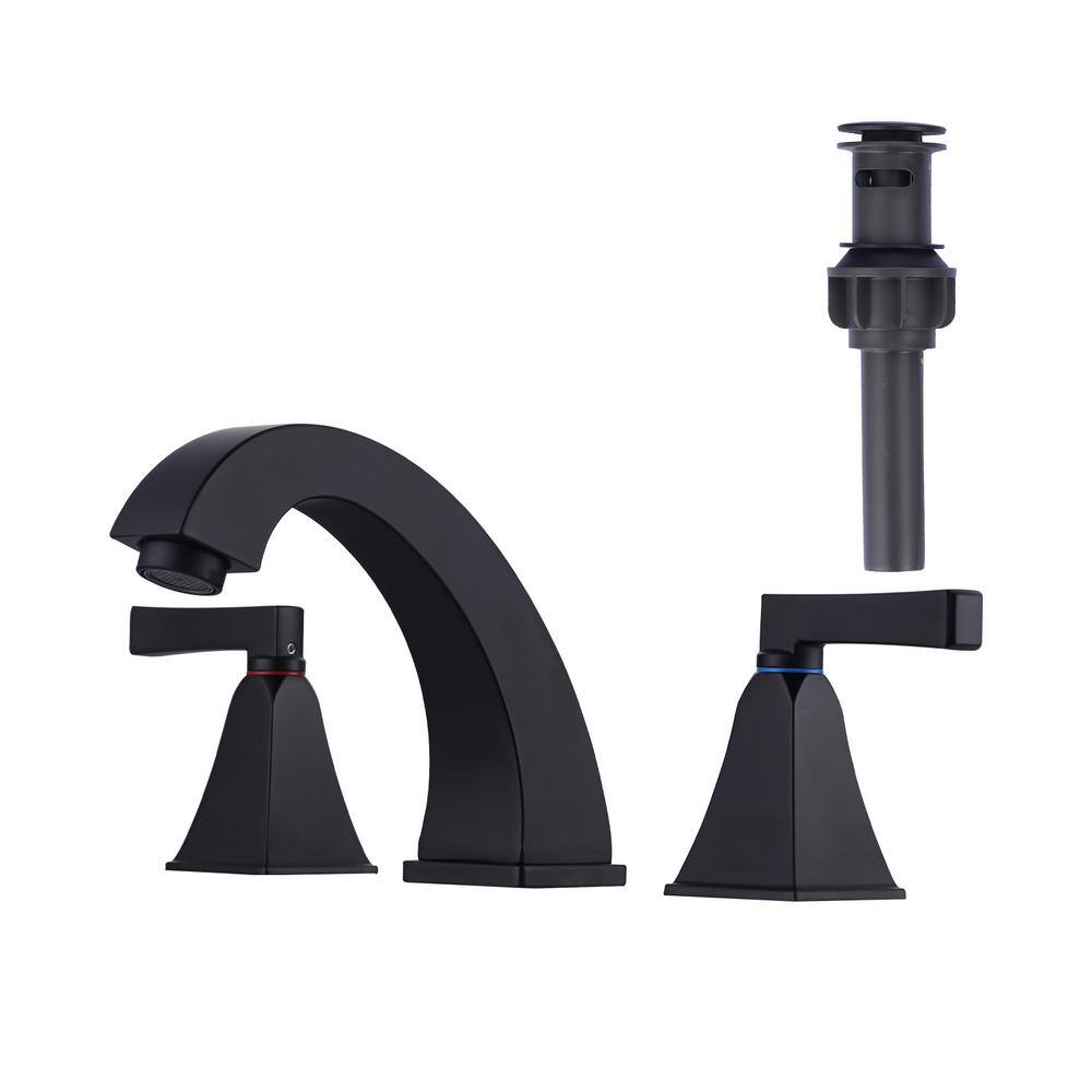 8 in.Widespread Deck Mounted Double Handle Bathroom Faucet in Matte Black price history on PriceWatchPro