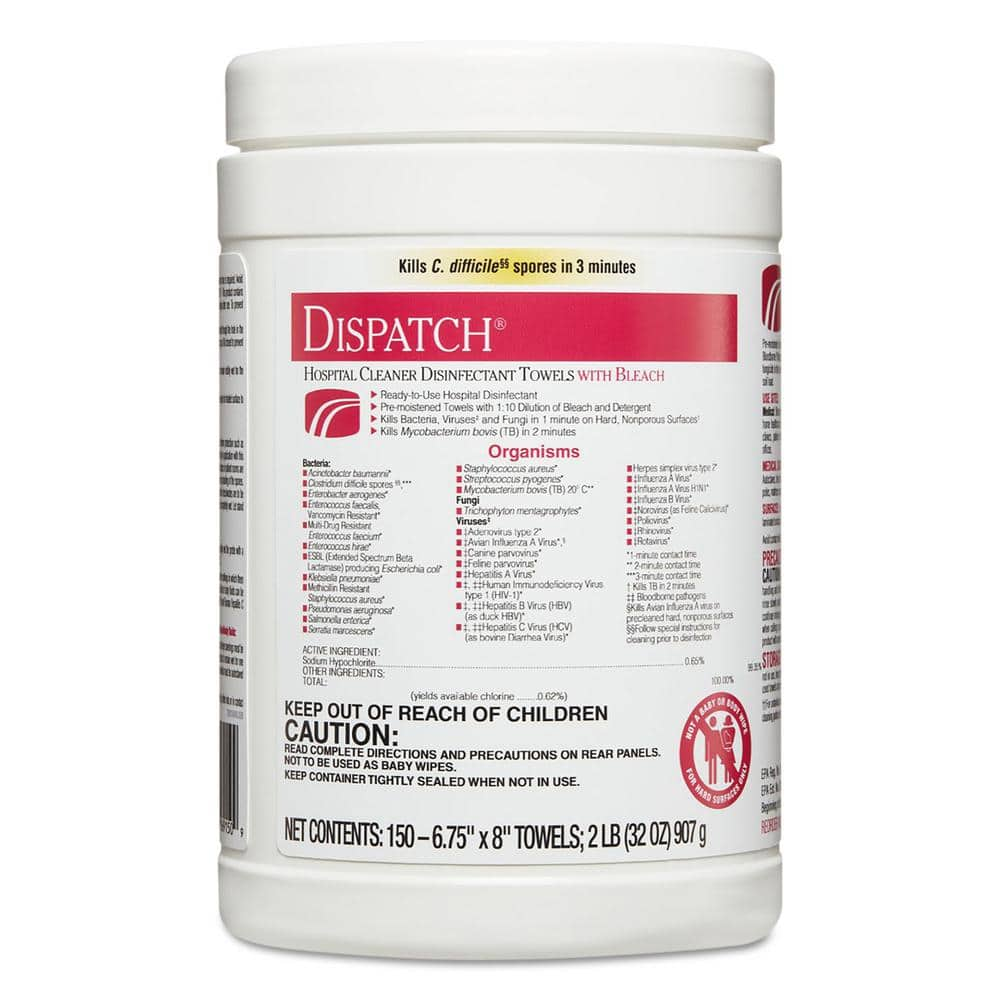 UPC 729969691509 product image for 6.75 in. x 8 in. 150-Count Dispatch Cleaner Disinfecting Wipes, Can | upcitemdb.com