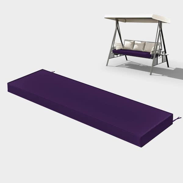 48 in. x 18 in. x 3.5 in. Rectangular Outdoor Porch Swing Bench Cushion Purple