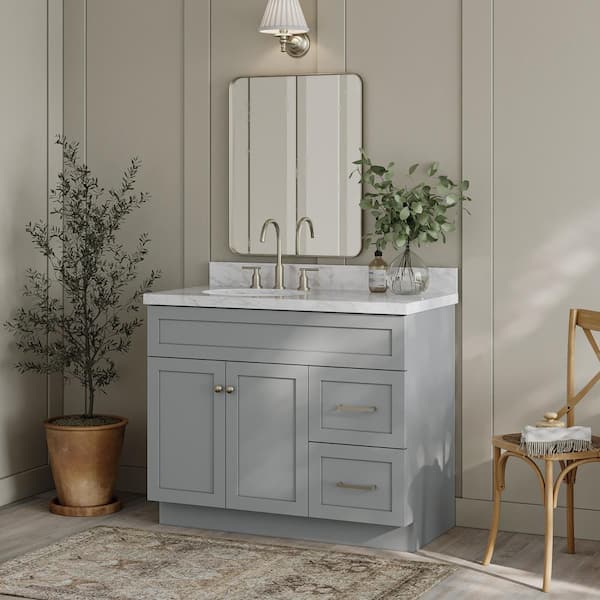 ARIEL Hamlet 42 in. W x 21.5 in. D x 34.5 in. H . Bath Vanity Cabinet without Top in Grey