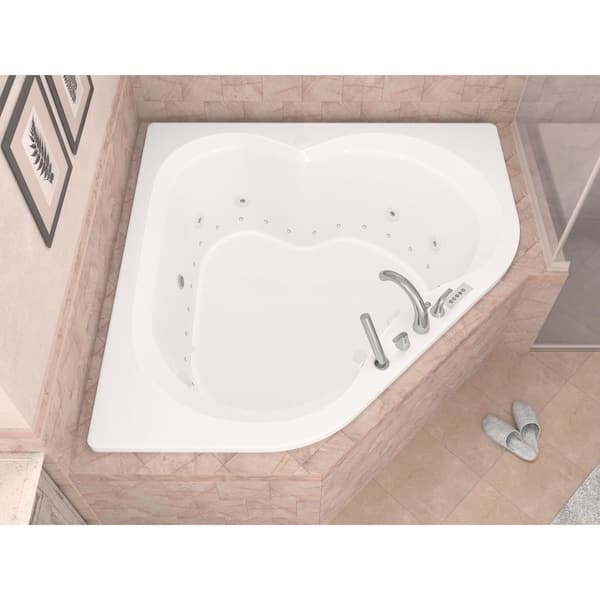 Beryl Diamond 5 ft. Acrylic Corner Drop-in Whirlpool Air Bathtub in White