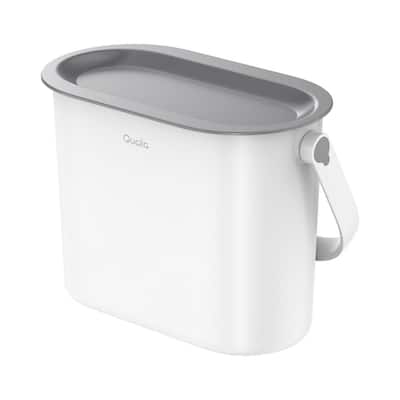 Qualia 1 Gal. ABS Plastic Slim Multi-Purpose Countertop Compost Trash Can with Gray Lid🏠