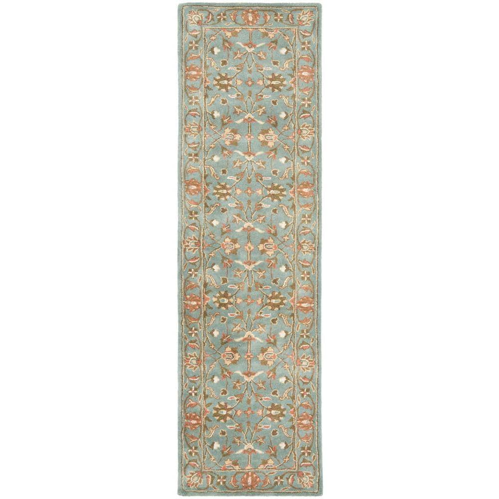 Heritage Blue Hand-Tufted Wool Runner Rug, 2'3" x 8'
