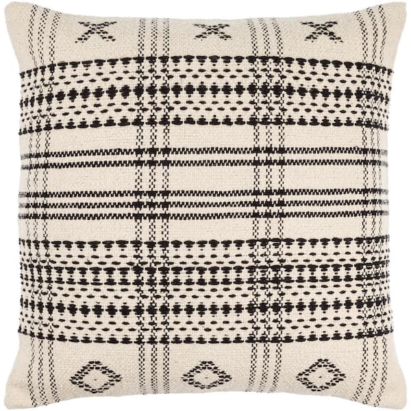 Livabliss Becki Owens Modern Myrna Accent Pillow Cover with Down Insert, 20 in. L ft. x 20 in. W, Beige