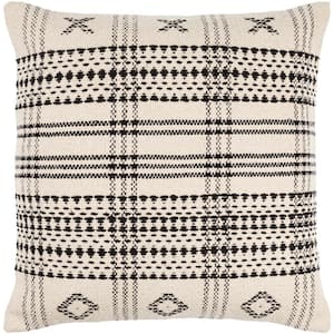 Modern Myrna Accent Pillow Cover with Down Insert, 20 in. L x 20 in. W, Beige
