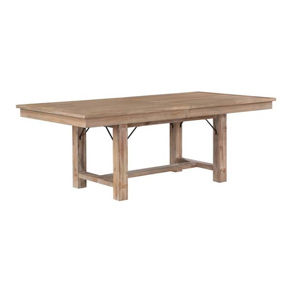 Aimee 7-Piece Wood Top Dining Set with Beige Upholstered Dining Chairs, Light Oak Dining Table, Seats 6