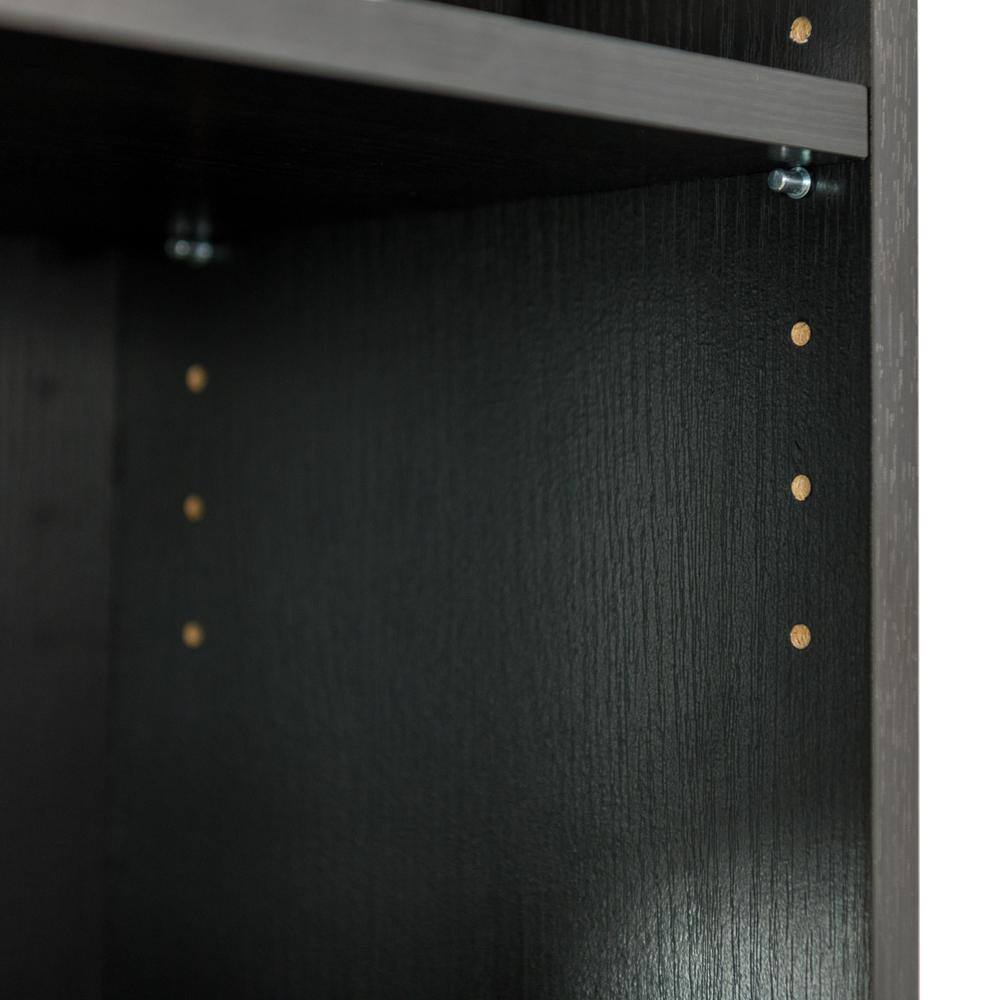 Teo Black Adjustable 5-Tier Bookshelf