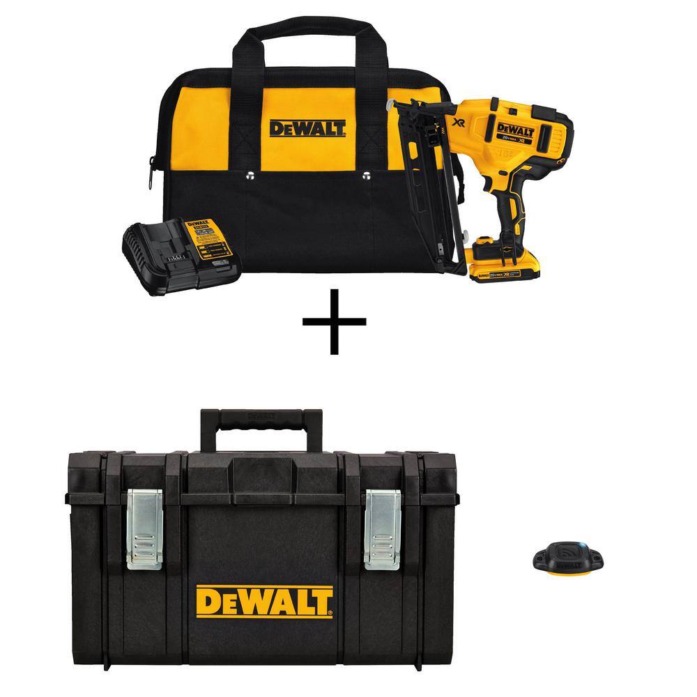 DEWALT 20V MAX 16-Gauge Cordless Angled Finish Nailer Kit