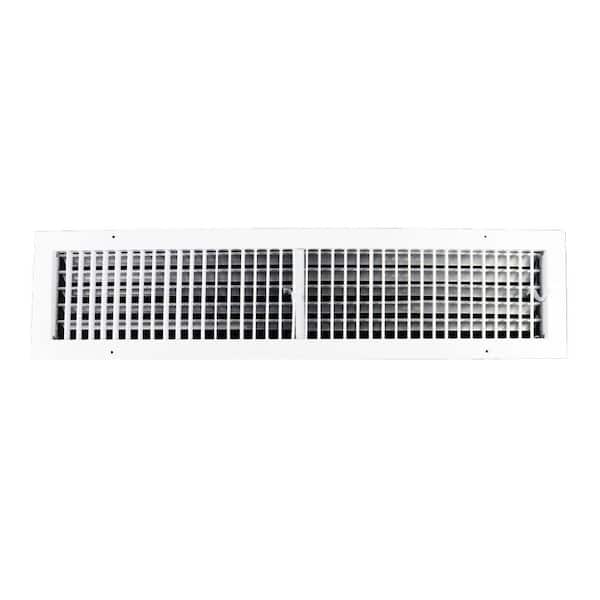 30 in. x 6 in. Aluminum Adjustable Wall Register in White
