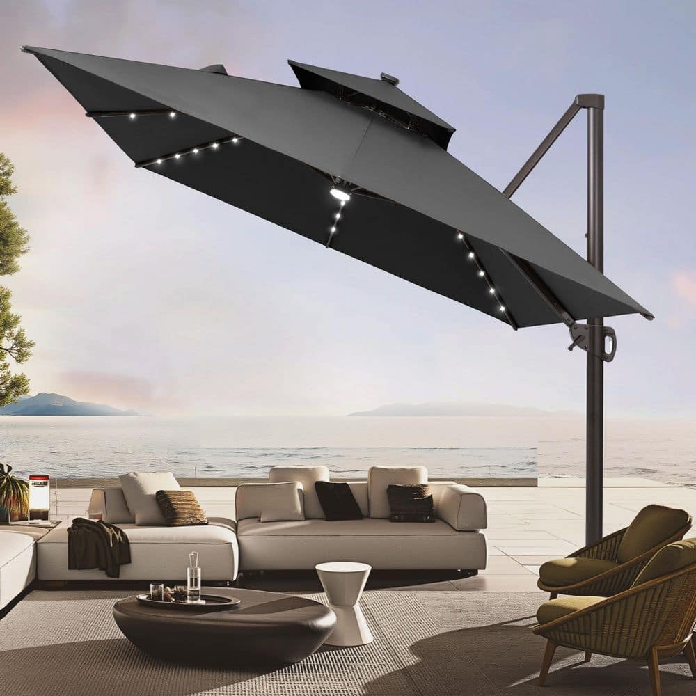 deluxe patio umbrellas vrienden 13' Outdoor Umbrella With Base Included ✓ the Patio Umbrella delivers Size:12 Feet Style_Contemporary 10 X 6.5T Rectangular