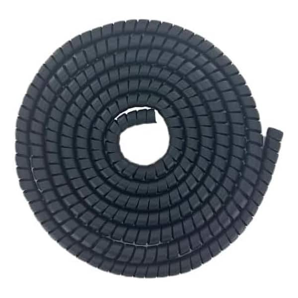 Spiral Hose Cable Protector 1.25 in. OD x 20 ft. Pre-Cut Length for Hydraulic Pneumatic Hose Protection, Black, 1 Roll