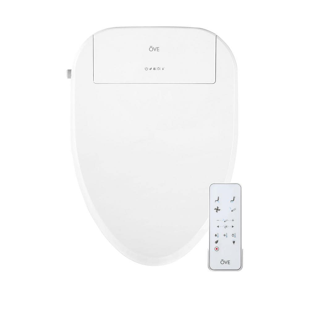 Calero White Electric Bidet Elongated Toilet Seat