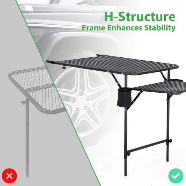 Unbranded - Tailgate Table, Tailgate Table, Car Camping, Camping Table, Vehicle Tire Mounted Table, Adjustable Height & Length