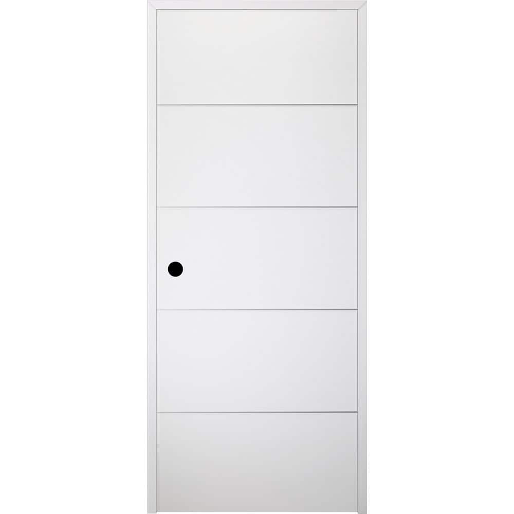 Optima 4H N DIY-Friendly 18 in. х 80 in. Right-Hand Snow White Composite Wood Single Prehung Interior Door price history on PriceWatchPro