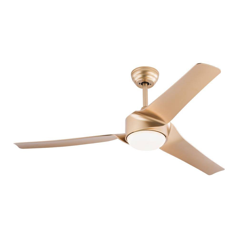 52 in. Smart Indoor Gold Modern 6-Speed Reversible Ceiling Fan with Adjustable White Integrated LED and Remote Control price history on PriceWatchPro