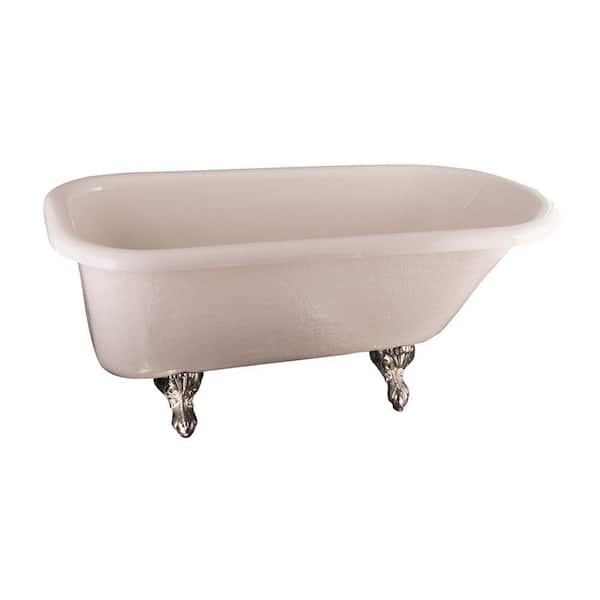 Pegasus 5 ft. Acrylic Ball and Claw Feet Roll Top Tub in Bisque