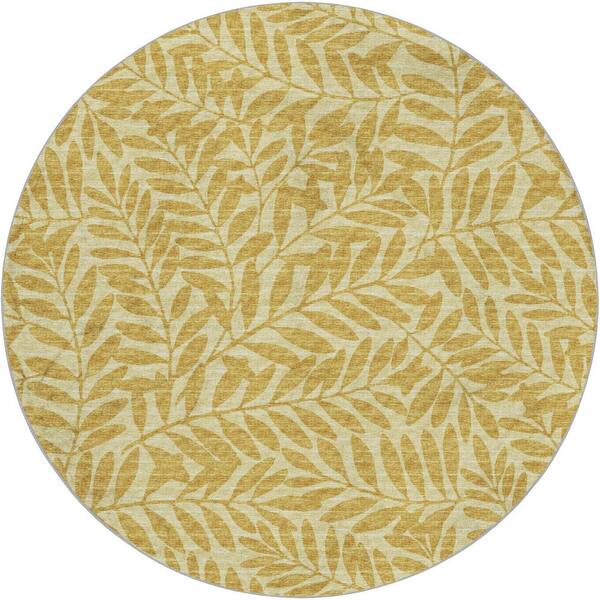 Dream Shag Premium Machine Washable Abstract ADS111 Gilded 8 ft. x 8 ft. Round Rug