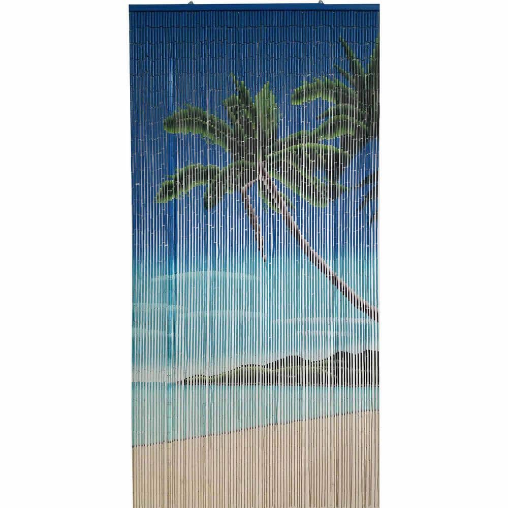 EVIDECO French home goods Lagoon Beaded Bamboo Curtain Door EVIDECO French home goods Lagoon Beaded Bamboo Curtain Door