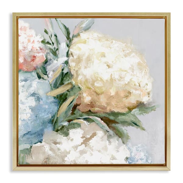 Stupell Industries Close Up Hydrangea Blossom by Alex Black Gold Floater Frame Nature Graphic Art Print 25 in. x 25 in.