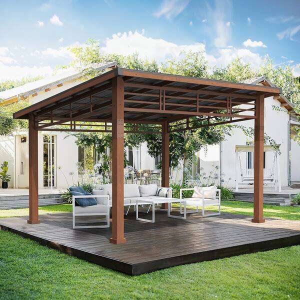 U-MAX 14' X 12' Wood Gazebo On Clearance Pergolas And Gazebos Clearance With
