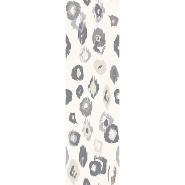 OhPopsi Amara Light Grey Animal Ikat Wallpaper Sample