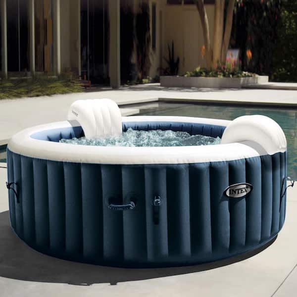 Intex PureSpa Plus Portable Inflatable 4-Person Hot Tub Bubble Spa, 77 in. x 28 in. 28429EP - The Home Depot