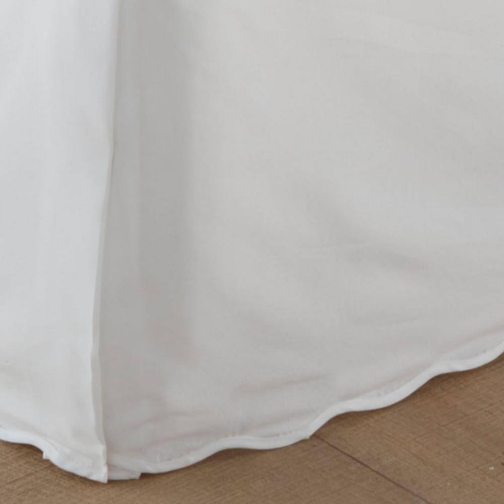 Stone Cottage Queen White Cotton Scallop Bedskirt