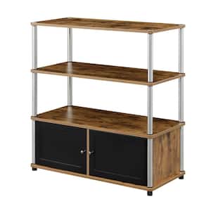 Designs2Go Highboy 34.5 in Barnwood TV Stand fits up to 40 in. TV with Storage Cabinets