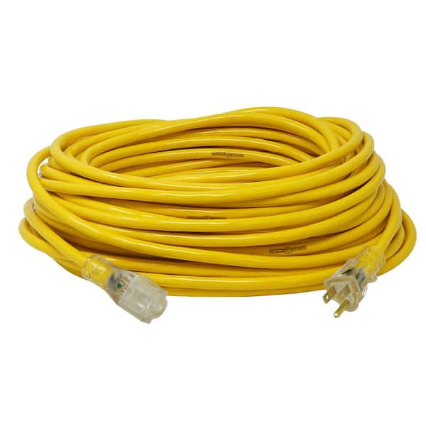 Yellow Jacket 100 ft. 14/3 SJTW Indoor/Outdoor Yellow Extension