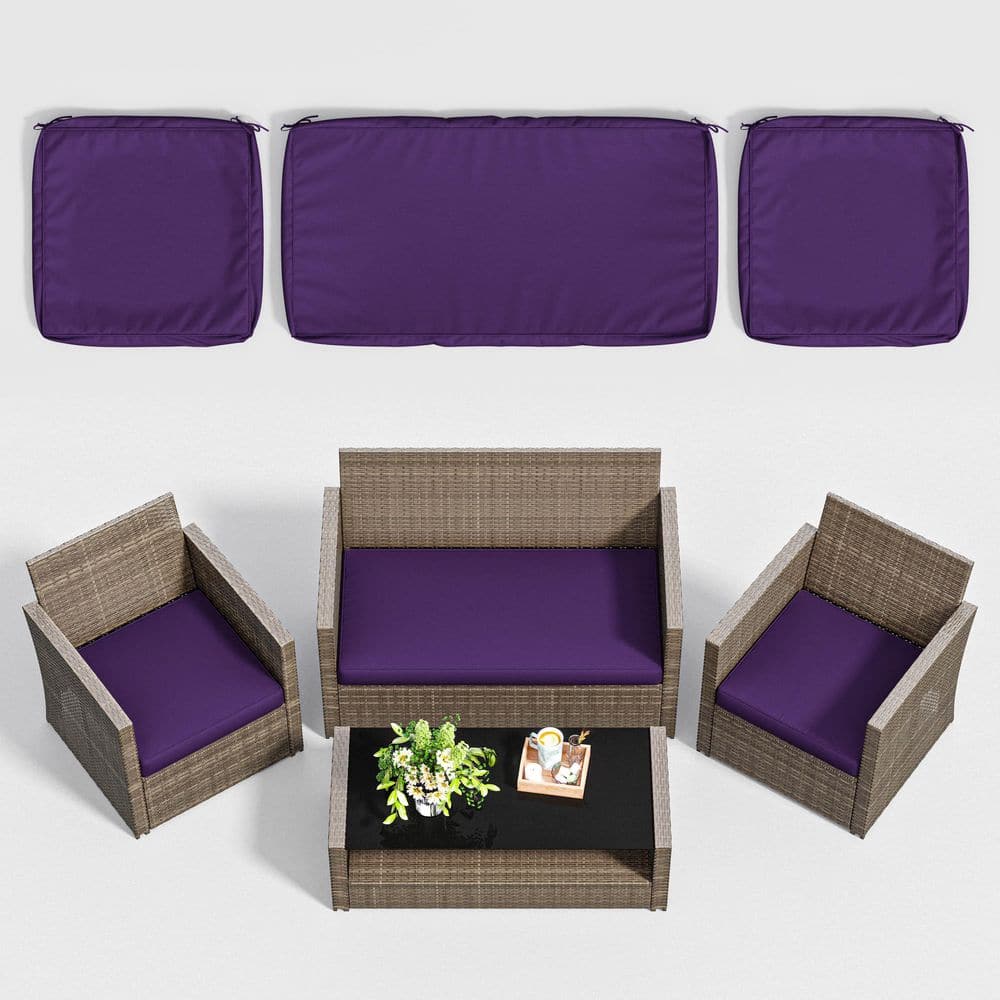 3-Piece Outdoor Patio Cushion Cover, UV and Waterproof Replacement Slipcovers Purple ( No Insert ) price history on PriceWatchPro