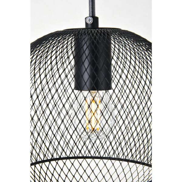 Timeless Home Kedgarr 1 Light Black Pendant With Mesh Shade Lvnpn4496bk Kedgarr 1 Light Black Pendant, Black Wire Mesh Light Shade