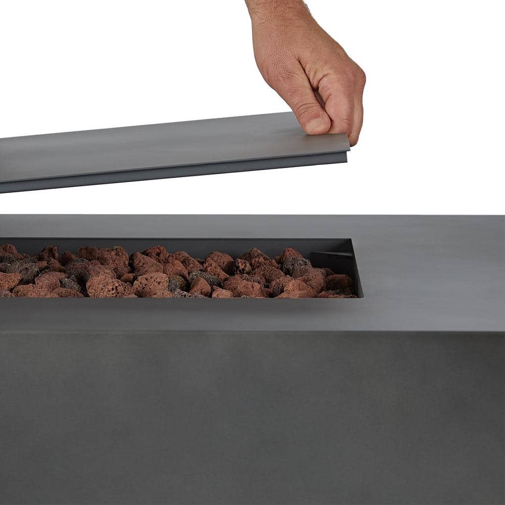 Aegean 70" Weathered Slate Gas Fire Pit Table