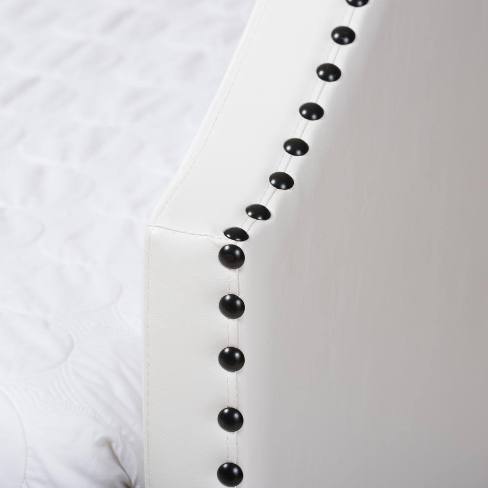 White Twin Faux Leather Upholstered Daybed with Trundle