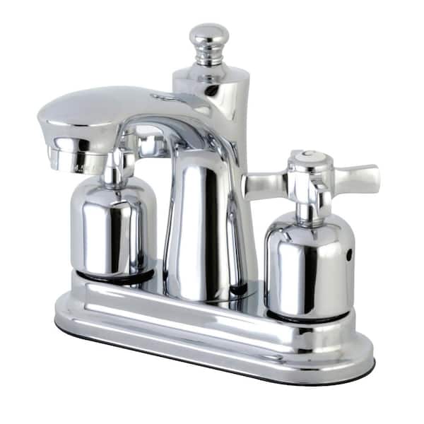 Kingston Brass Millennium 4 in. Centerset Double Handle Bathroom Faucet in Polished Chrome