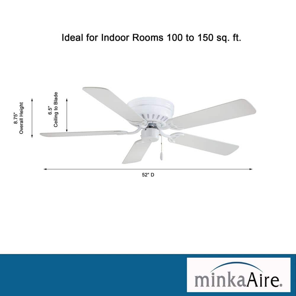 Mesa 52" White MDF 5-Blade Low Profile Ceiling Fan