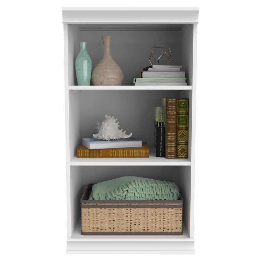 White Adjustable Wood Stackable Kids Shelf Unit