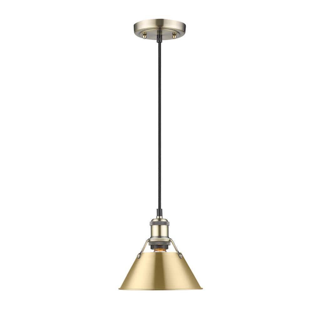 Orwell 100-Watt 1-Light Aged Brass and Brushed Champagne Bronze Mini Pendant Light price history on PriceWatchPro