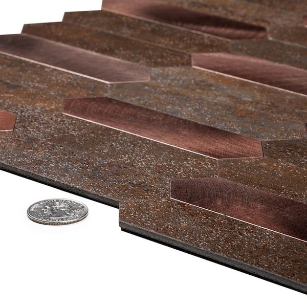 Apollo Tile (Sample) Copper 4-in x 4-in Brushed Metal Wall Tile