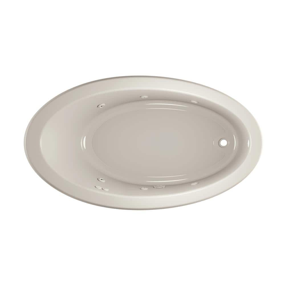 JACUZZI SIGNATURE 66 In. X 38 In. Oval Whirlpool Bathtub With Right ...