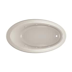 SIGNATURE 66 in. x 38 in. Oval Whirlpool Bathtub with Right Drain in Oyster