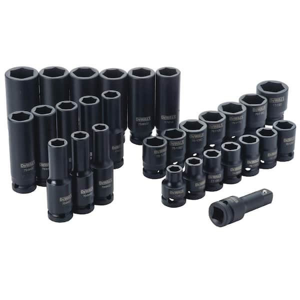 DEWALT 1/2 in. Drive Impact Socket Set (30-Piece), Impact