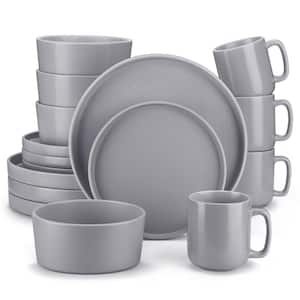 SNEF 16-Piece Gray Stoneware Dinnerware Set (Service for 4)