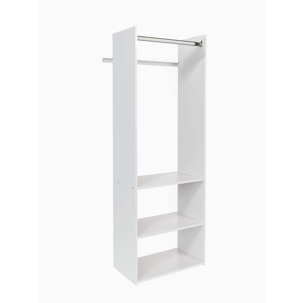 Closet Evolution Hanging Starter 25 in. W White Wood Closet Tower ...