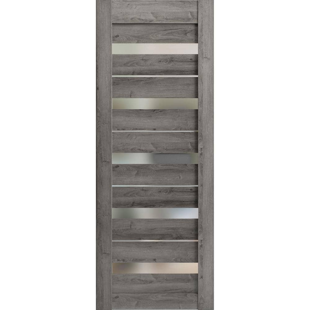 32 in. x 80 in. Solid Wood Frosted Glass Nebraska Grey Interior Door Slab price history on PriceWatchPro