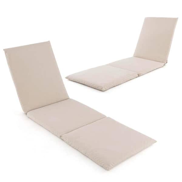 Costway 23 x 26.5 CushionGuard 2-Piece Outdoor Chaise Lounge Cushion Hook and Loop Fastener Fixing Straps