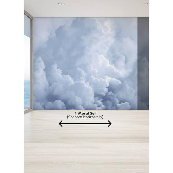 Tender Clouds - Soft Blue – extraordinary wall mural– Photowall