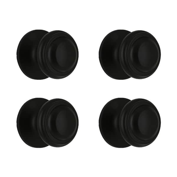 Mulholland Matte Black Passage Hall/Closet Door Knob 4-pack