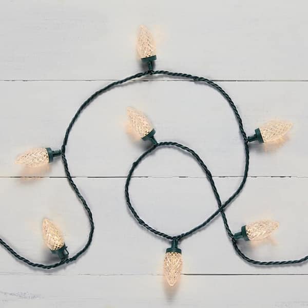 25 Warm White Faceted C9 LED String Lights